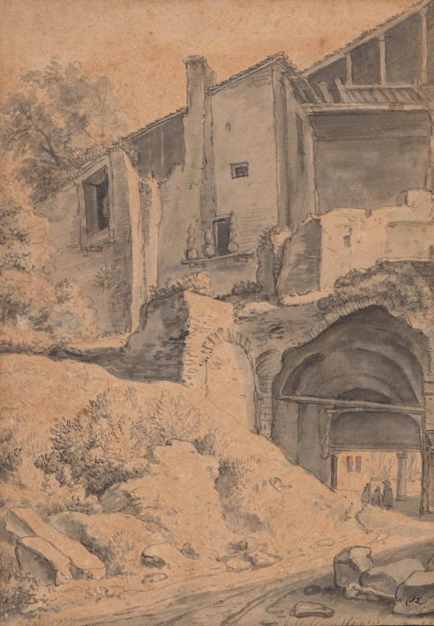 Casas situadas sobre una antigua muralla de Herman Saftleven