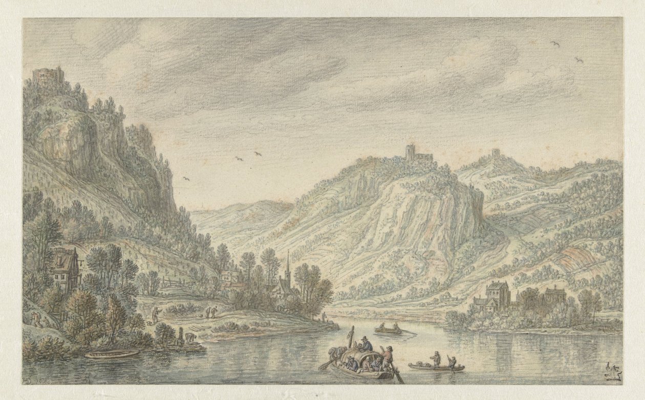 El Rin en el Drachenfels de Herman Saftleven