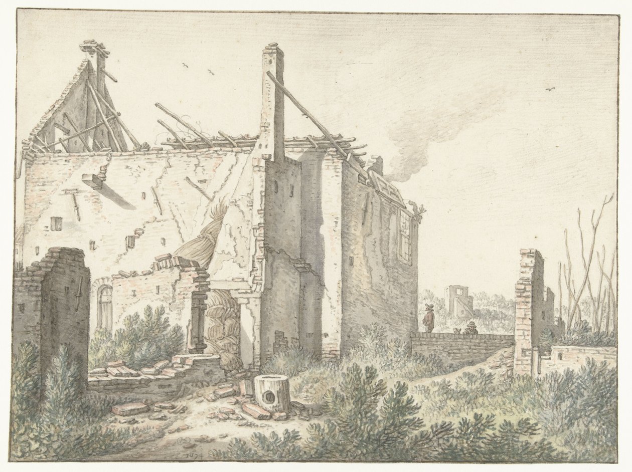Ruina de una casa en Utrecht de Herman Saftleven