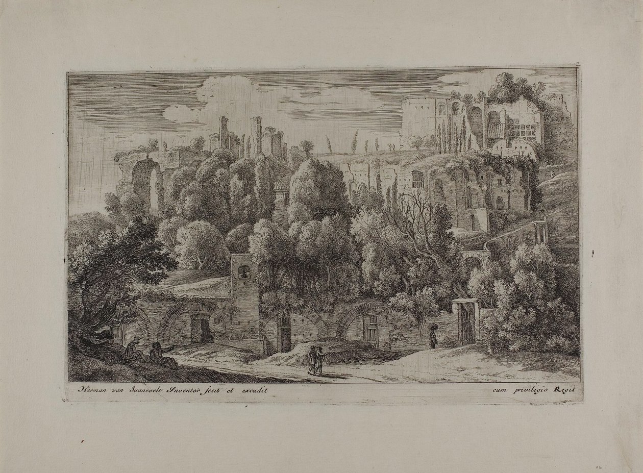 Ruinas antiguas de un anfiteatro de Herman van Swanevelt
