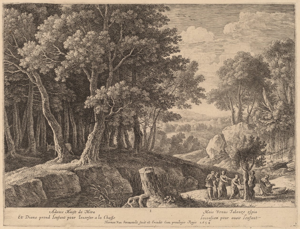 Nacimiento de Adonis de Herman van Swanevelt