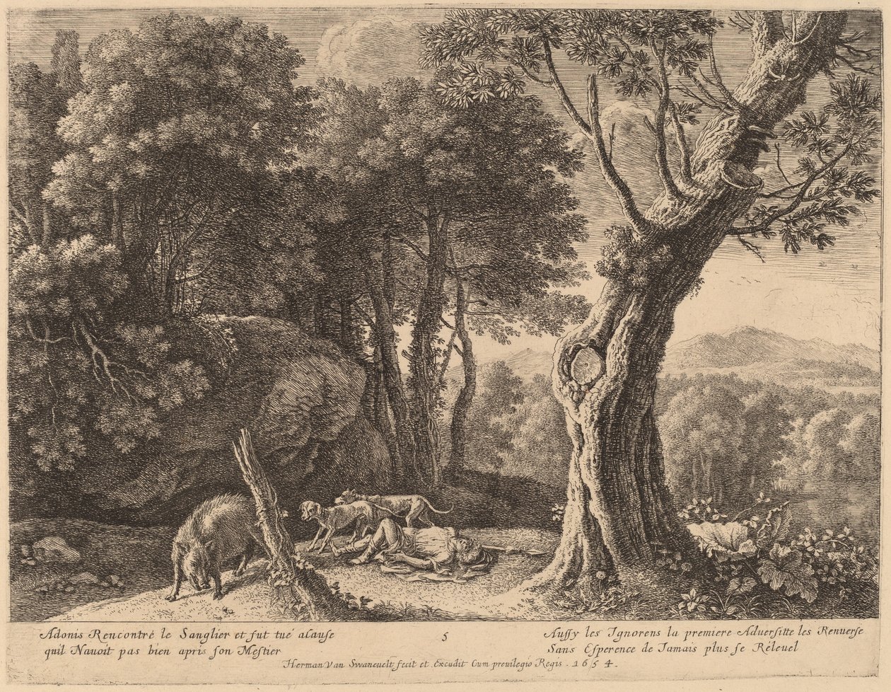 Muerte de Adonis de Herman van Swanevelt