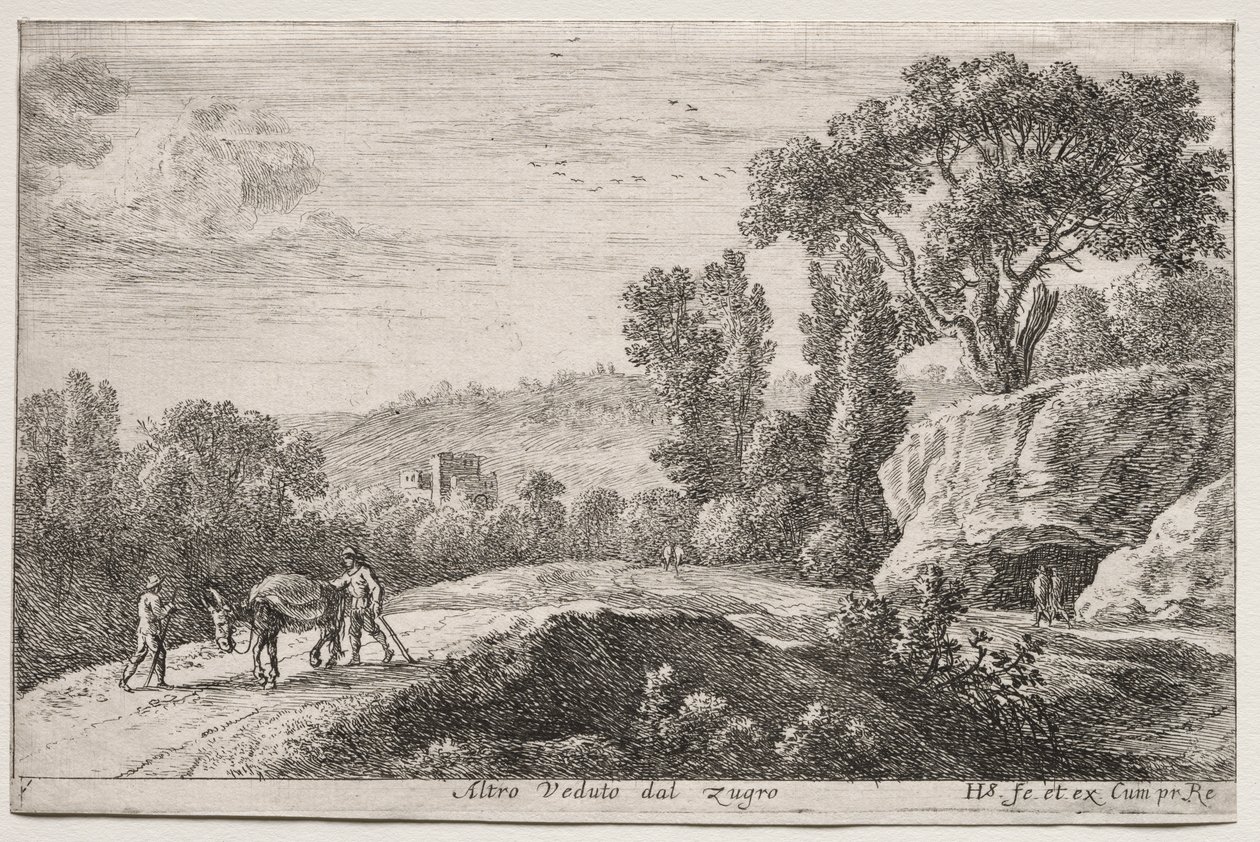 Vistas diversas en y alrededor de Roma: Segunda vista de Zugro (Altro Veduto dal Zugro) de Herman van Swanevelt