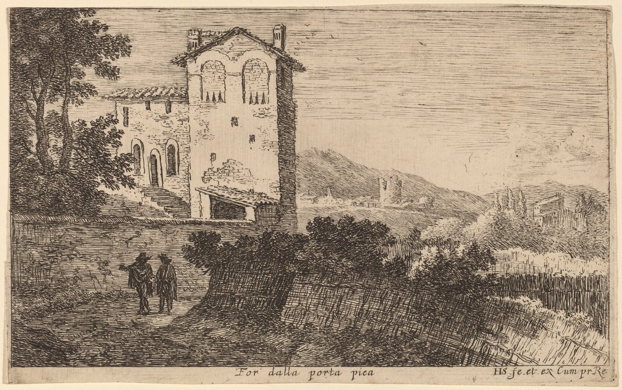 Para dalla porta pia (Villa fuera de la Porta Pia) de Herman van Swanevelt