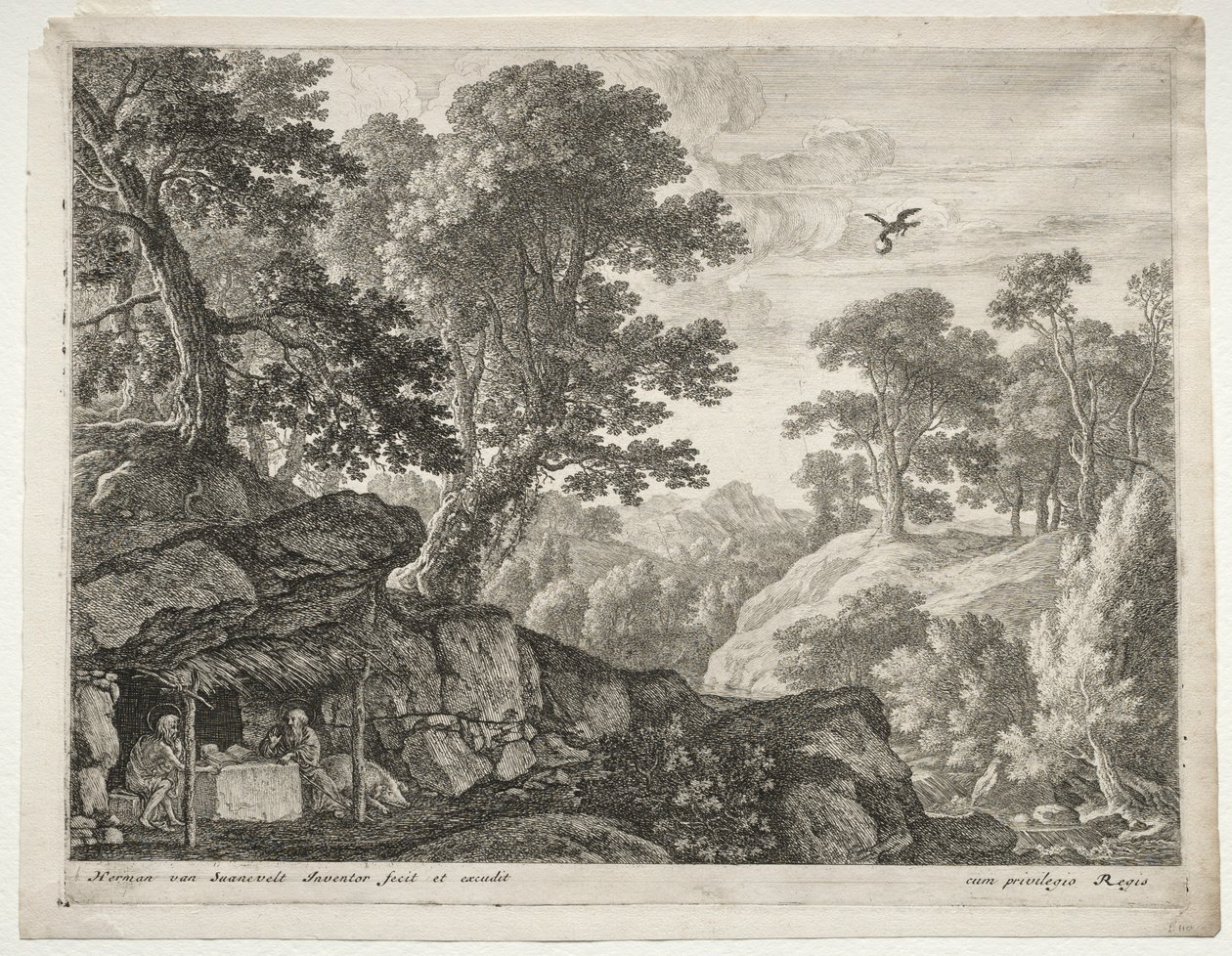 Paisaje con San Pablo y San Antonio de Herman van Swanevelt