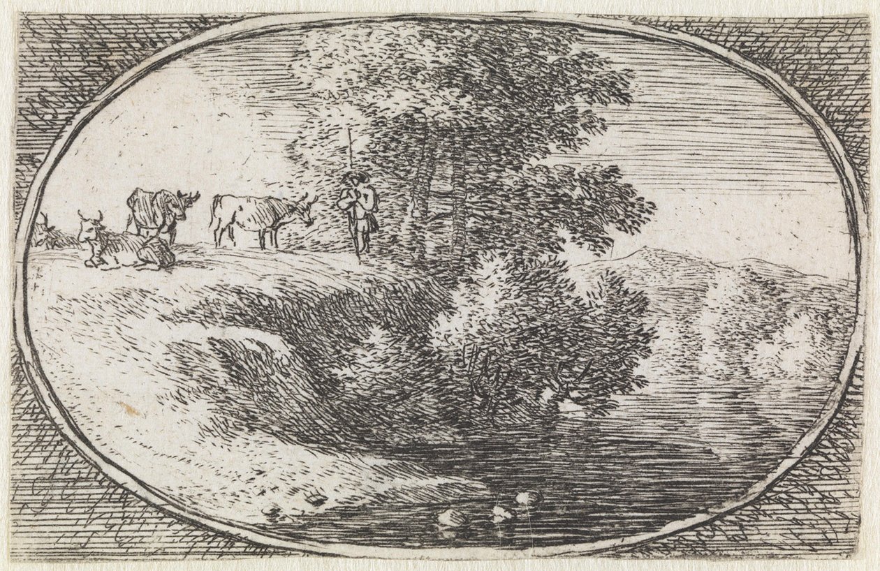 Paisaje (n.º 12 de la serie: «variae campestrum fantasiae») de Herman van Swanevelt