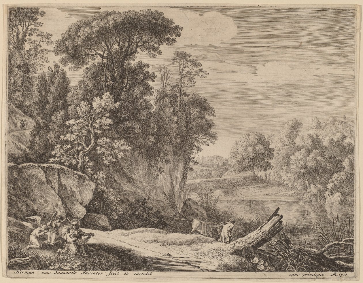 El burro llevado al río de Herman van Swanevelt