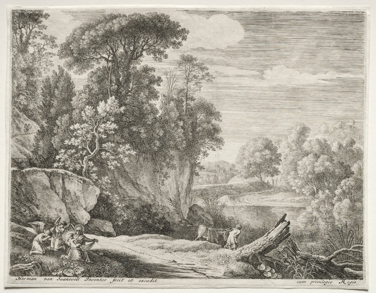 The Donkey Led to the River de Herman van Swanevelt