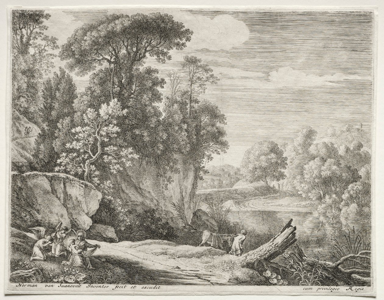 El burro llevado al río, c. 1652-1654 de Herman van Swanevelt