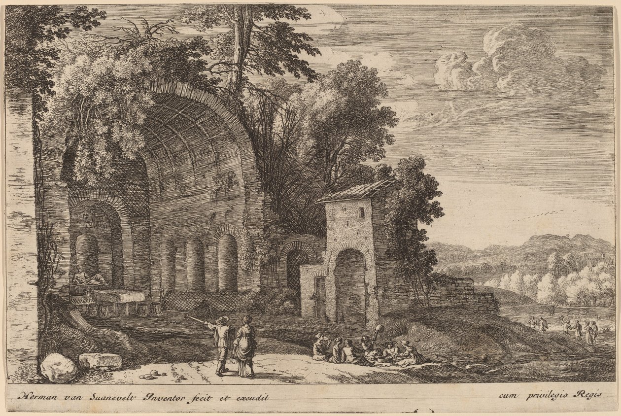 La gruta de la ninfa Egeria de Herman van Swanevelt