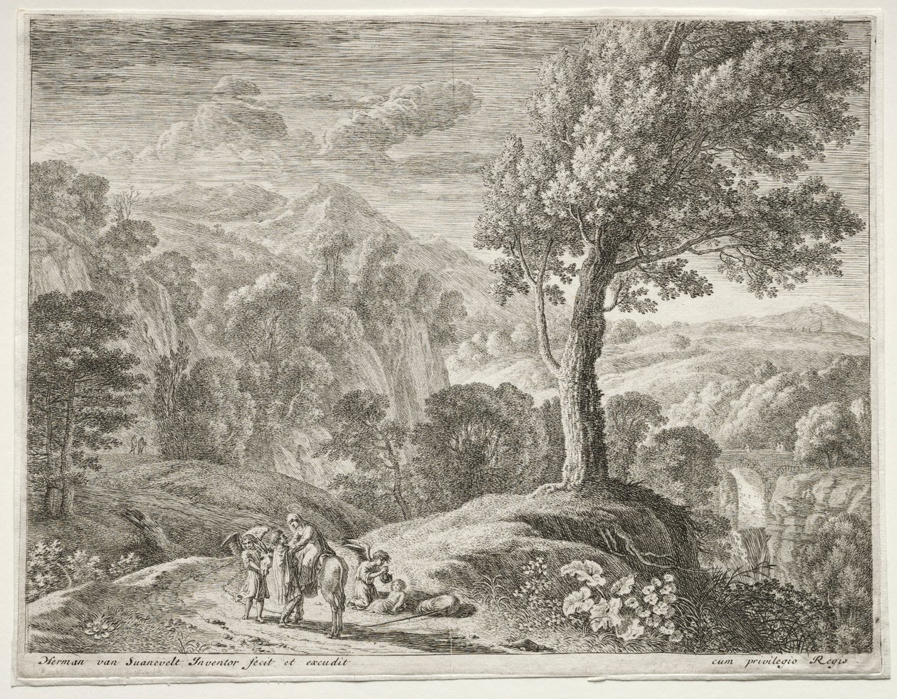 El gran árbol y la cascada, c. 1652-1654 de Herman van Swanevelt