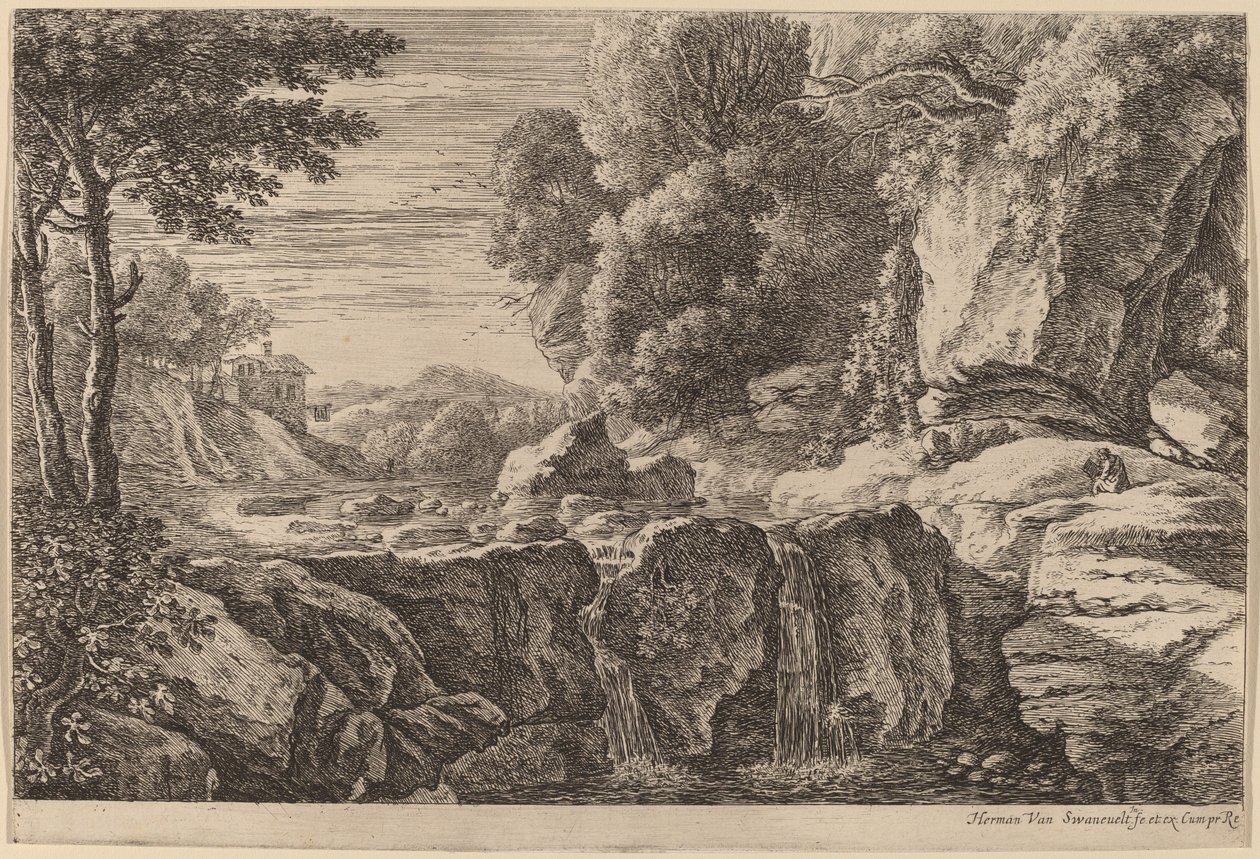 La pequeña cascada de Herman van Swanevelt
