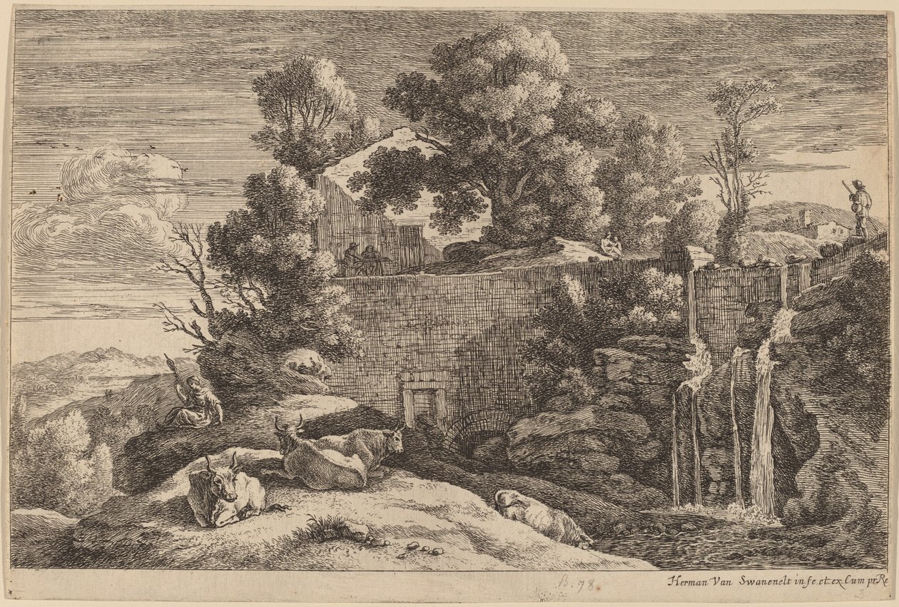 La Hilandera y Cuatro Vacas de Herman van Swanevelt