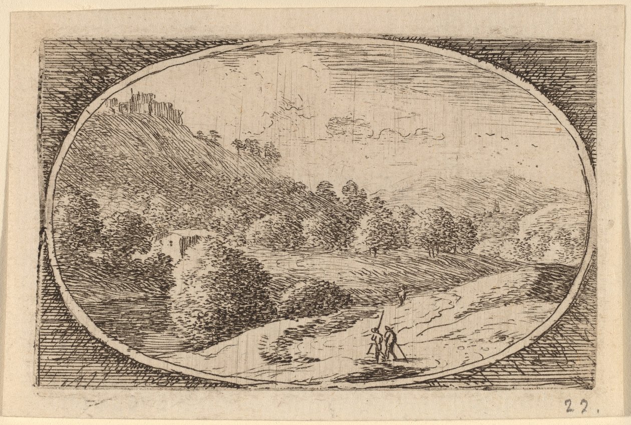 Dos Hombres Llevando Bastones de Herman van Swanevelt