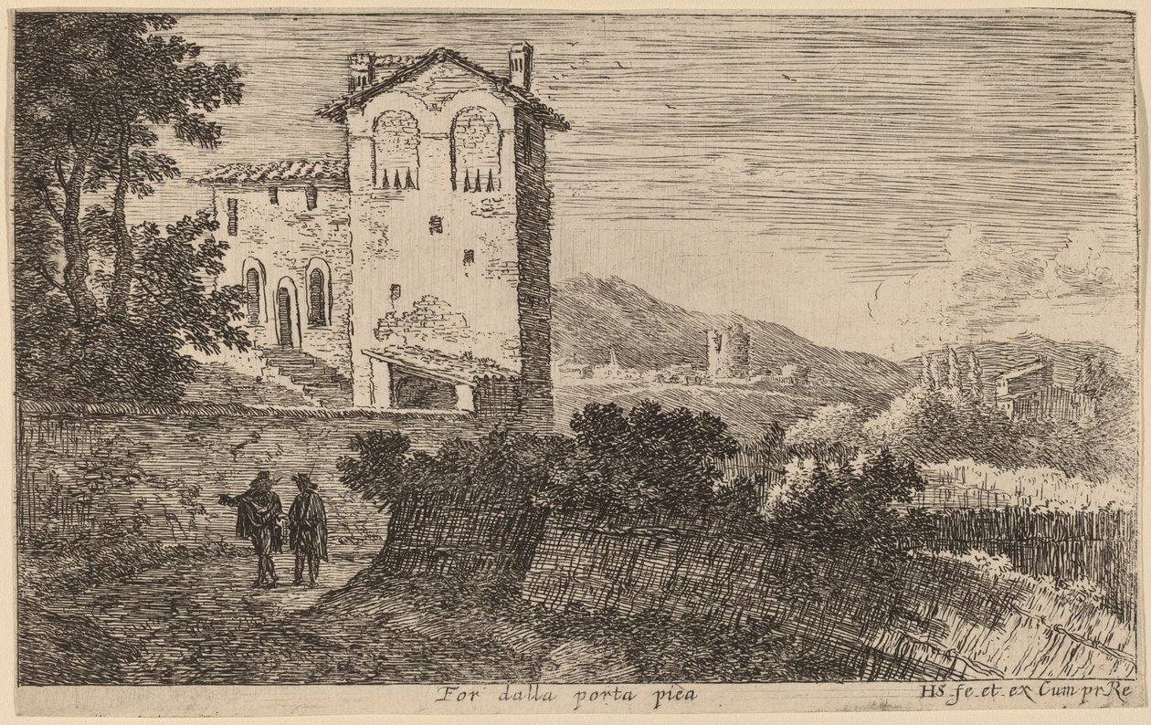 Villa fuera de la Porta Pia de Herman van Swanevelt
