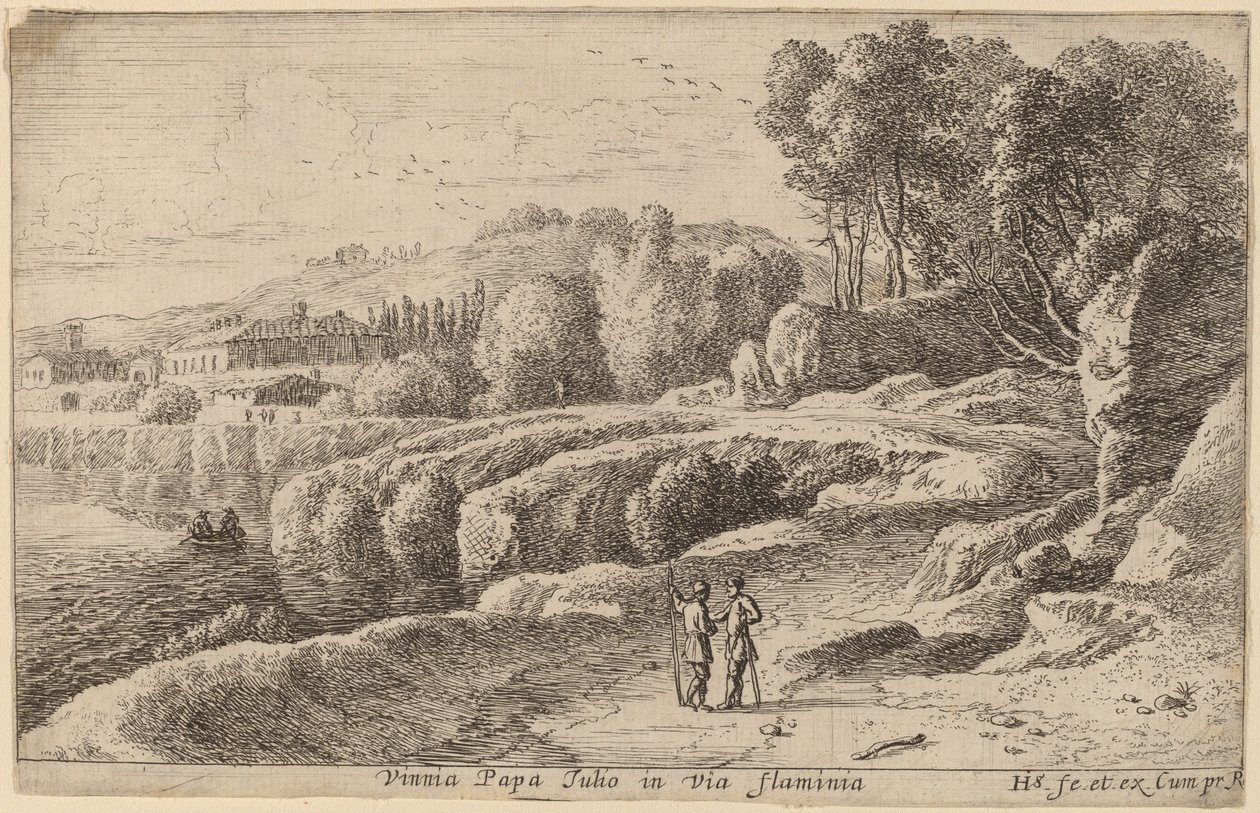 Viñedo del Papa Julio en la Via Flaminia de Herman van Swanevelt