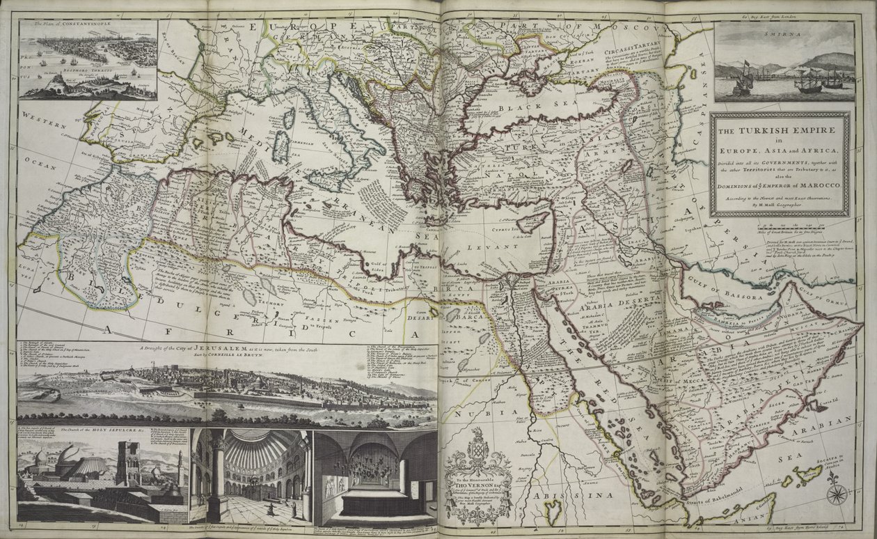 El Imperio Turco en Europa, Asia y África, 1736 de Hermann Moll