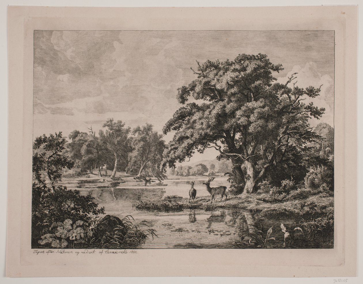 Paisaje en el bosque de Hellebæk de Hermann Carmiencke
