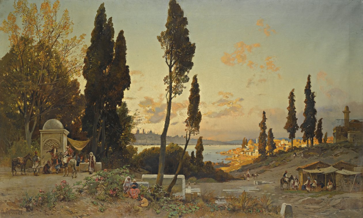 Vistas a través del Bósforo, Constantinopla de Hermann David Salomon Corrodi