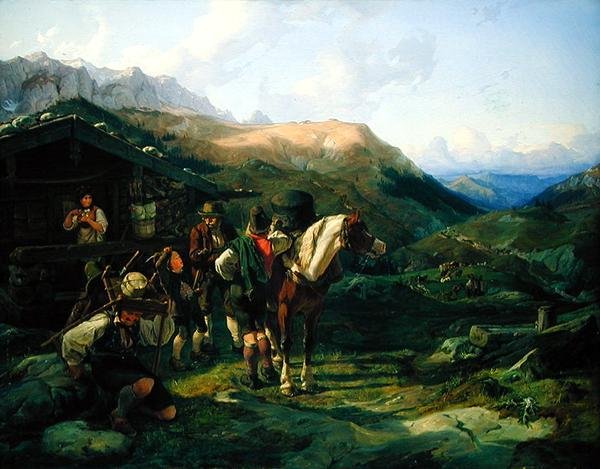 Partida del Pasto Alpino, 1832 de Hermann Kauffmann