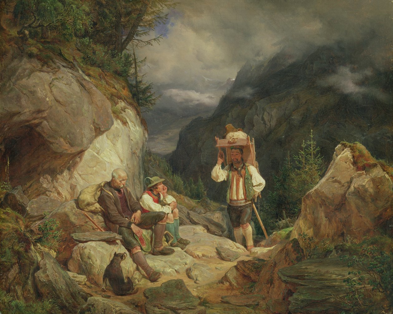 Descanso en la montaña, 1848 de Hermann Kauffmann