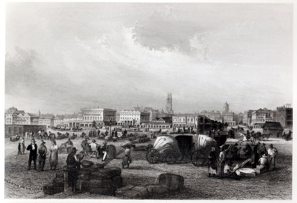En el Muelle Levee en Nueva Orleans, c.1840 de Hermann Meyer