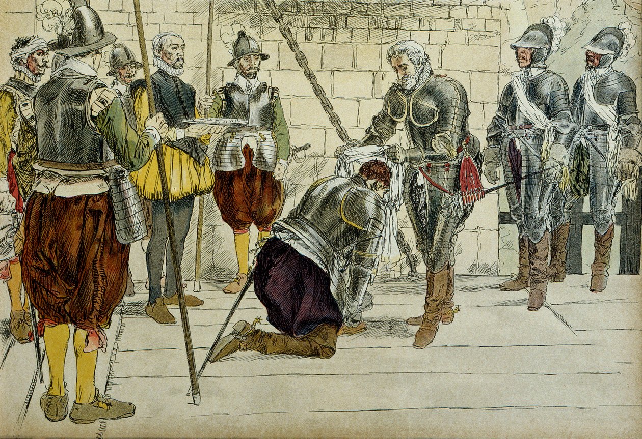 Carlos II de Cossé Brissac (1562-1621 o 1626) nombrado mariscal de Francia por Enrique IV (1553-1610) antes de entrar en París el 22 de marzo de 1594 de Hermann Vogel