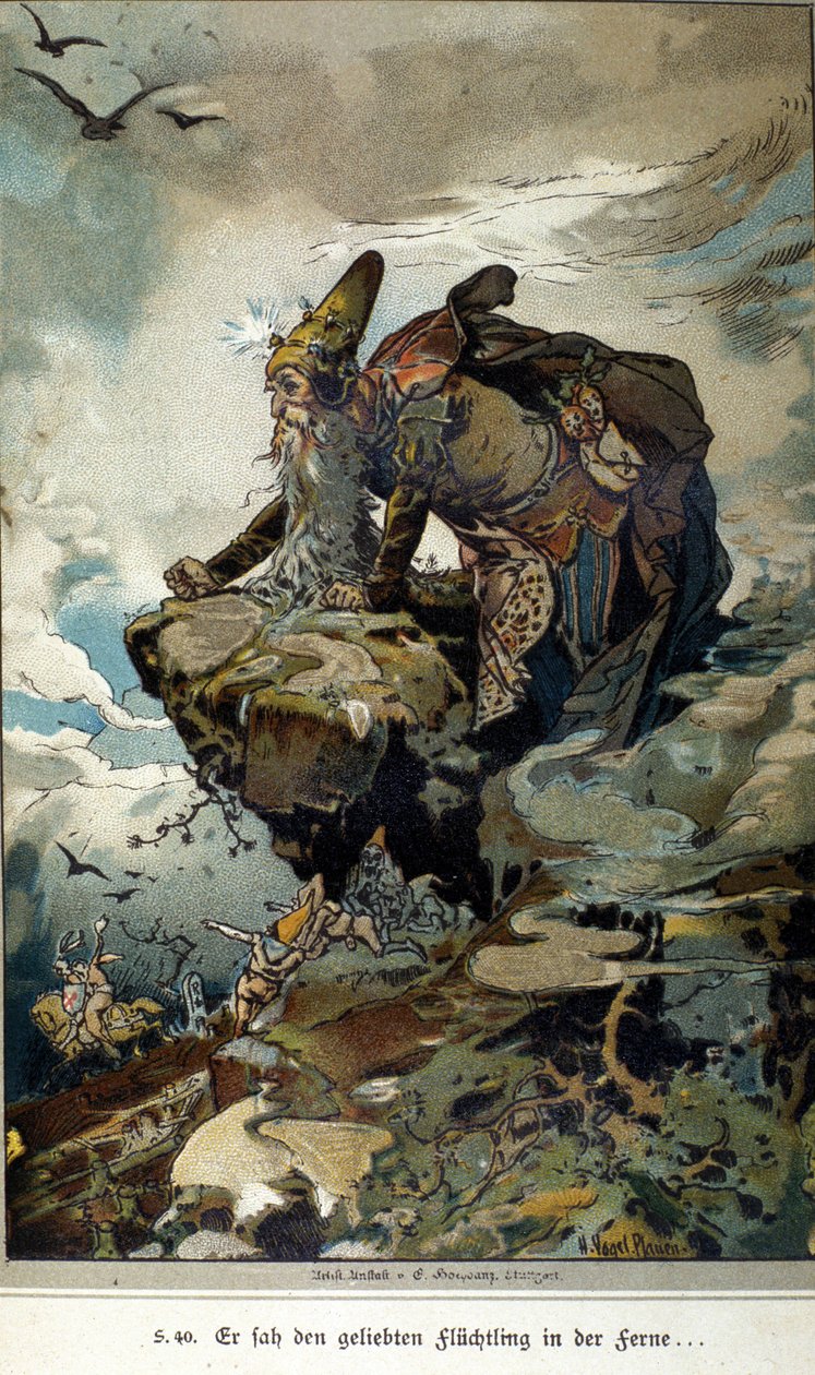 Ilustración de Vogel para un cuento de los hermanos Jacob (1785-1863) y Wilhelm (1786-1859) Grimm de Hermann Vogel