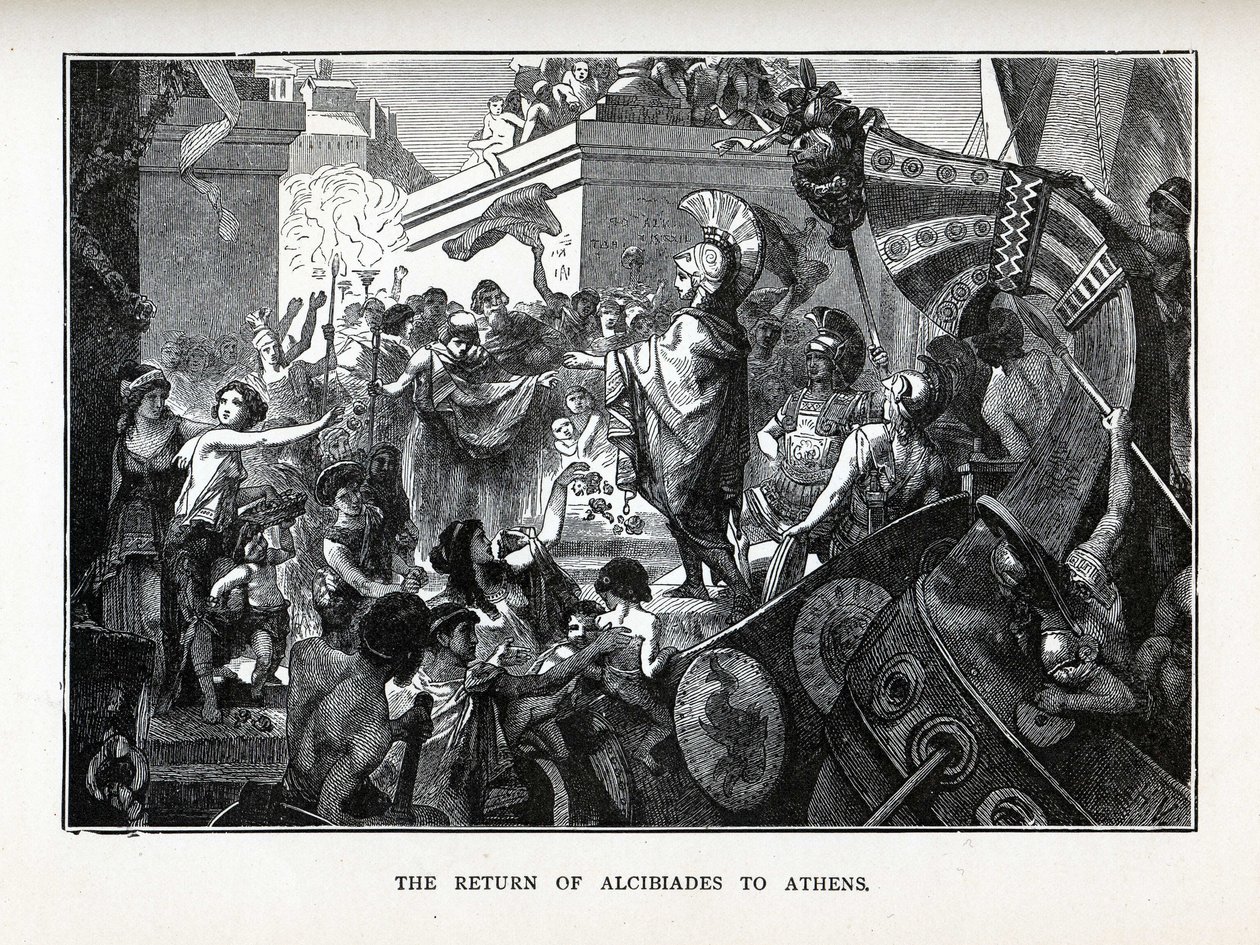 El regreso de Alcibíades a Atenas, 1882 de Hermann Vogel