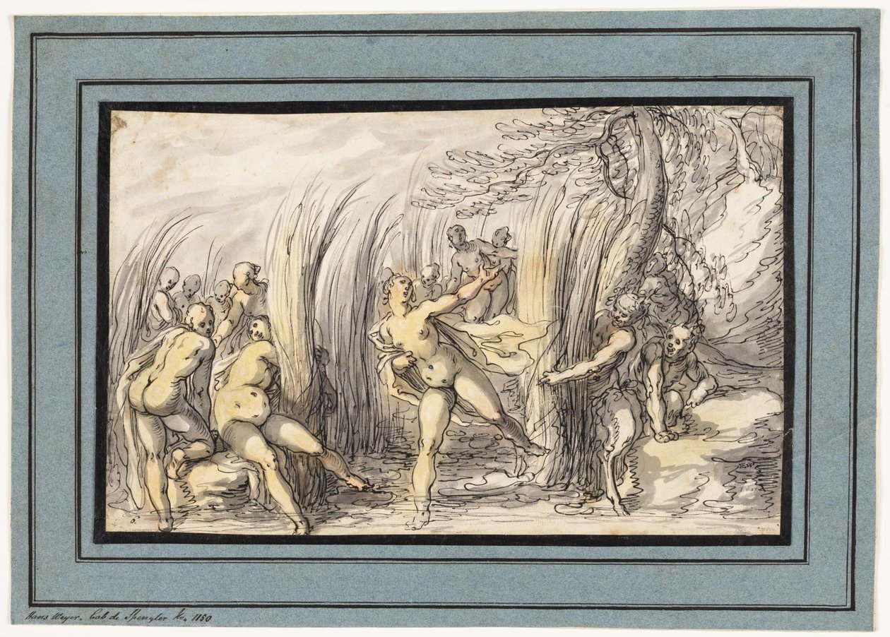 Ninfas perseguidas por sátiros de Hermann Weyer