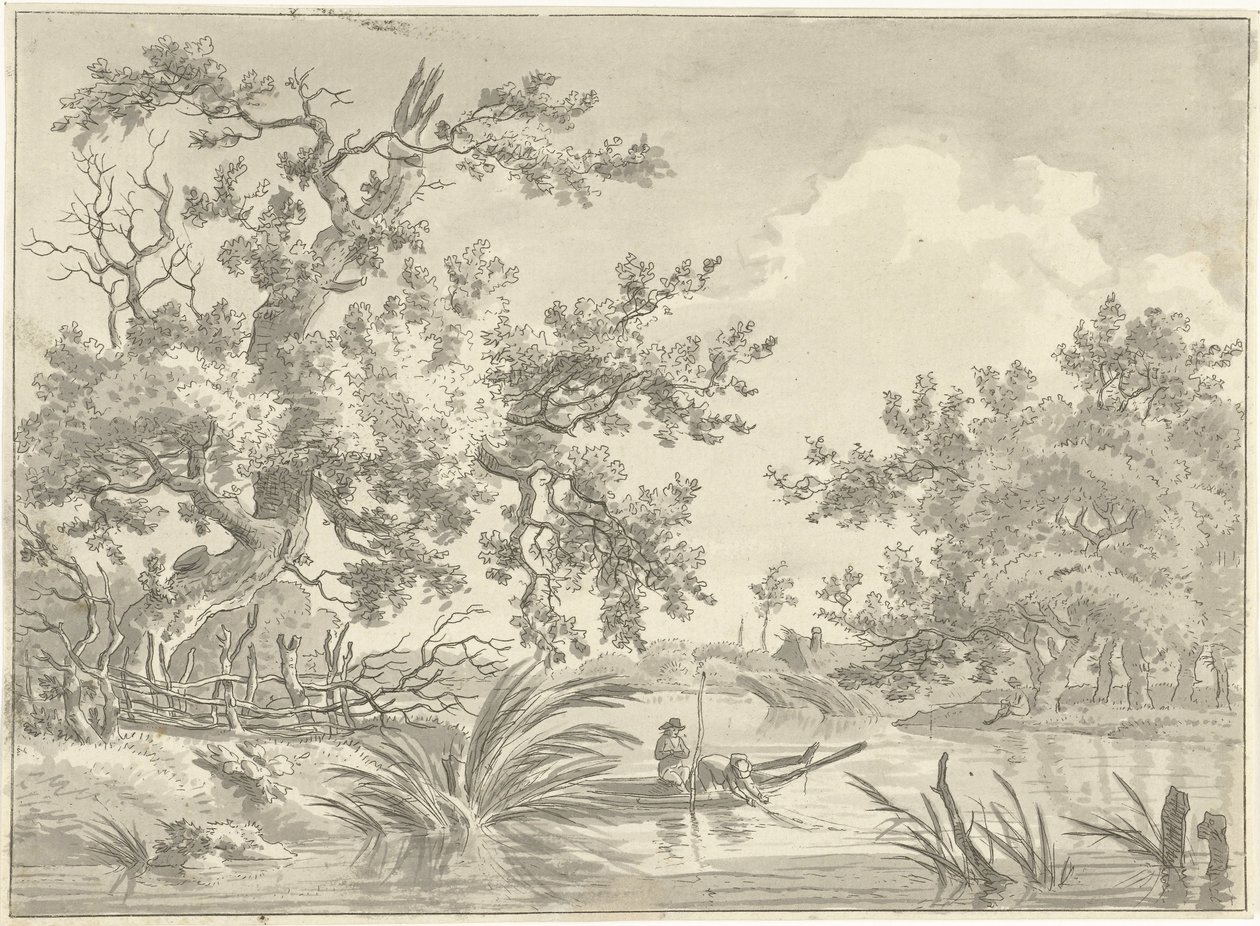 Paisaje con dos pescadores de Hermanus Fock