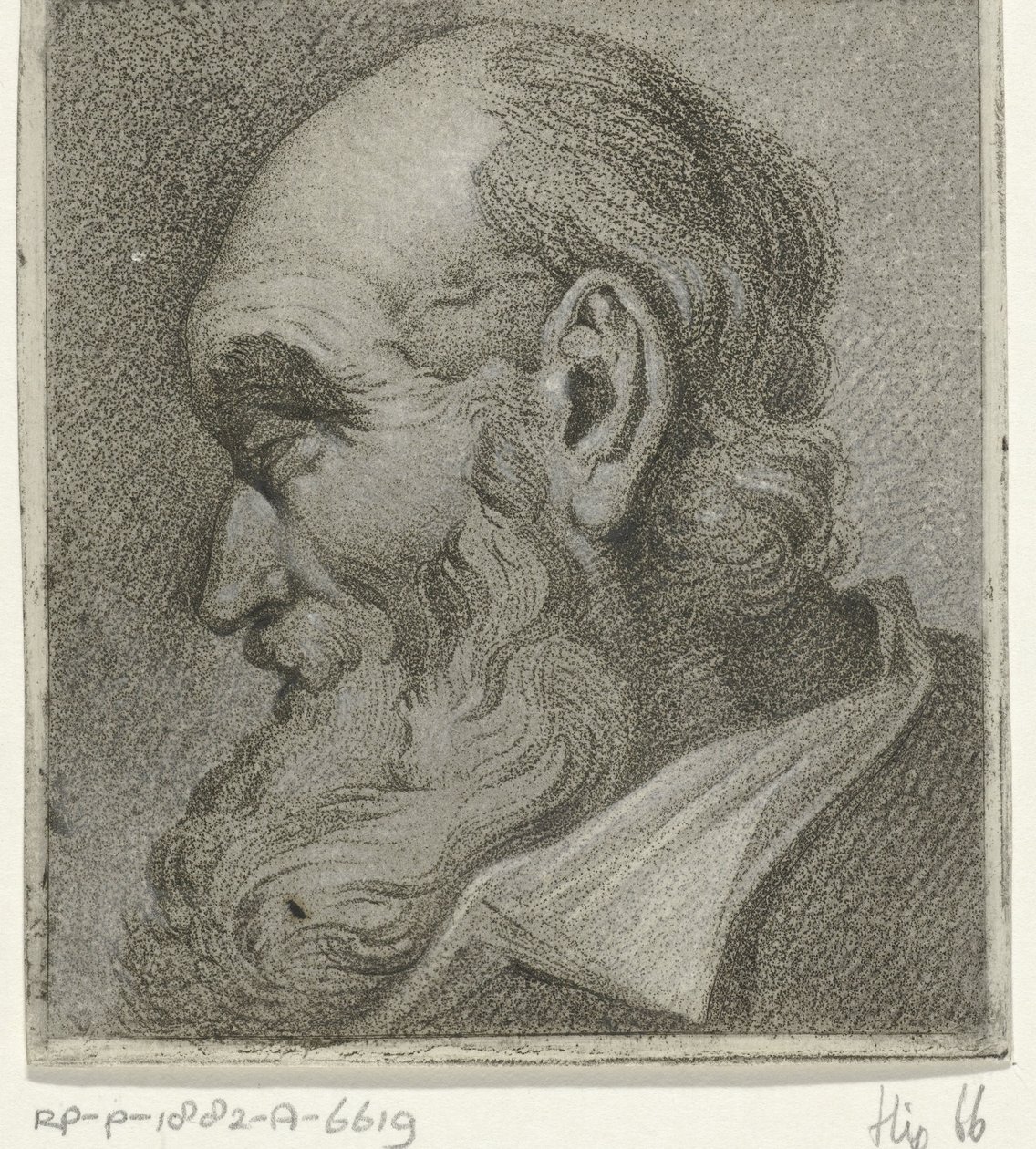 retrato, de, un, anciano, en, perfil de Hermanus Fock