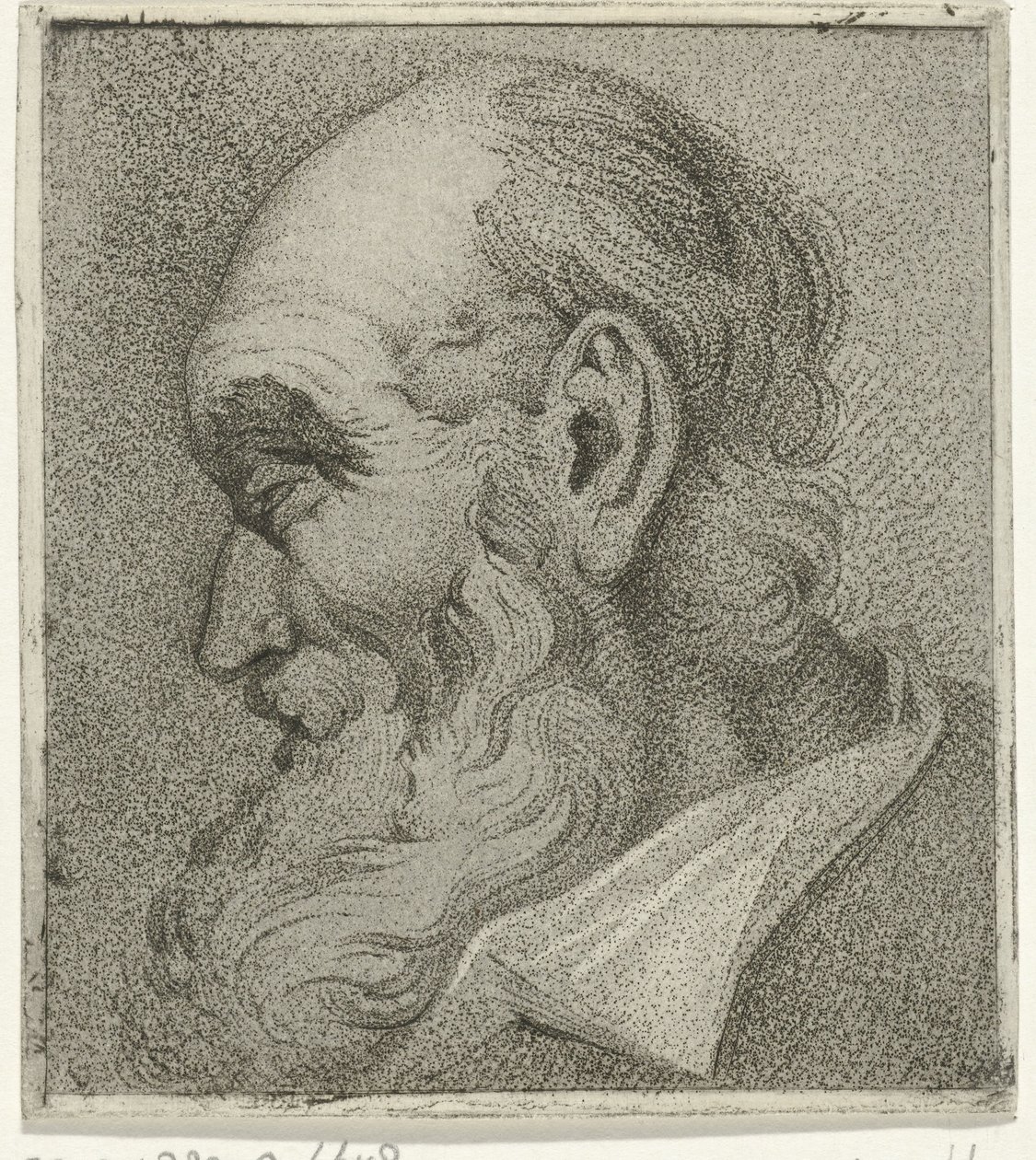 retrato, de, un, anciano, en, perfil de Hermanus Fock