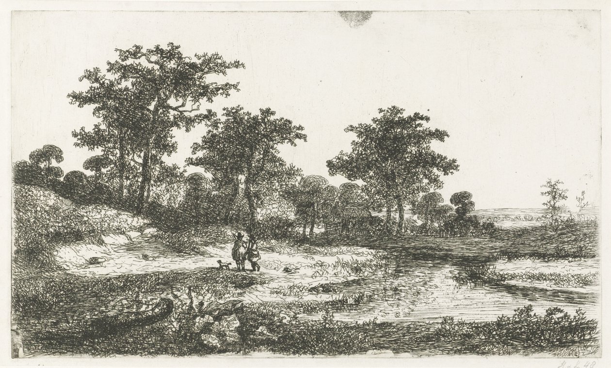 Dos cazadores en un ven de Hermanus Jan Hendrik van Rijkelijkhuysen