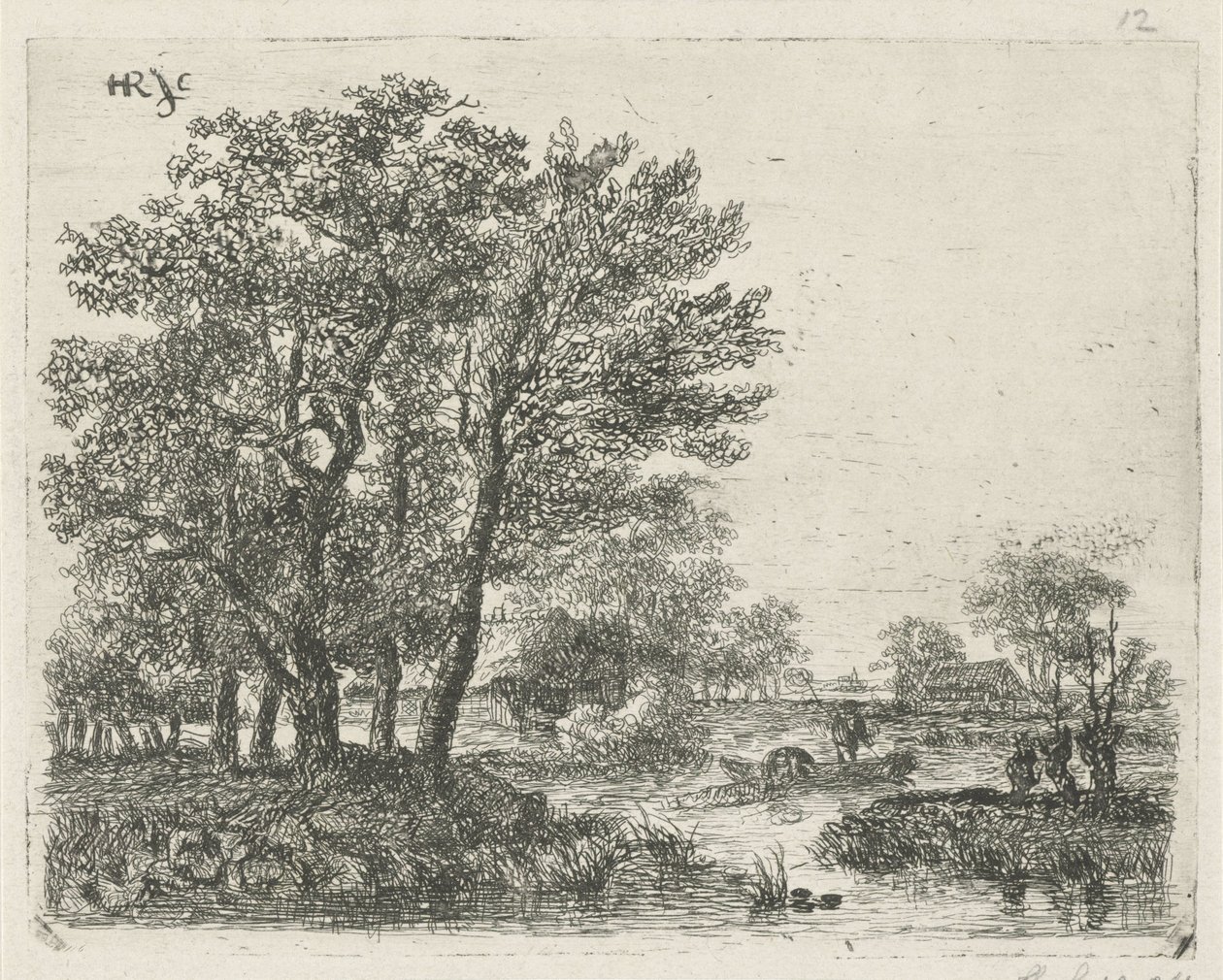 Pescadores en un bote de Hermanus Jan Hendrik van Rijkelijkhuysen