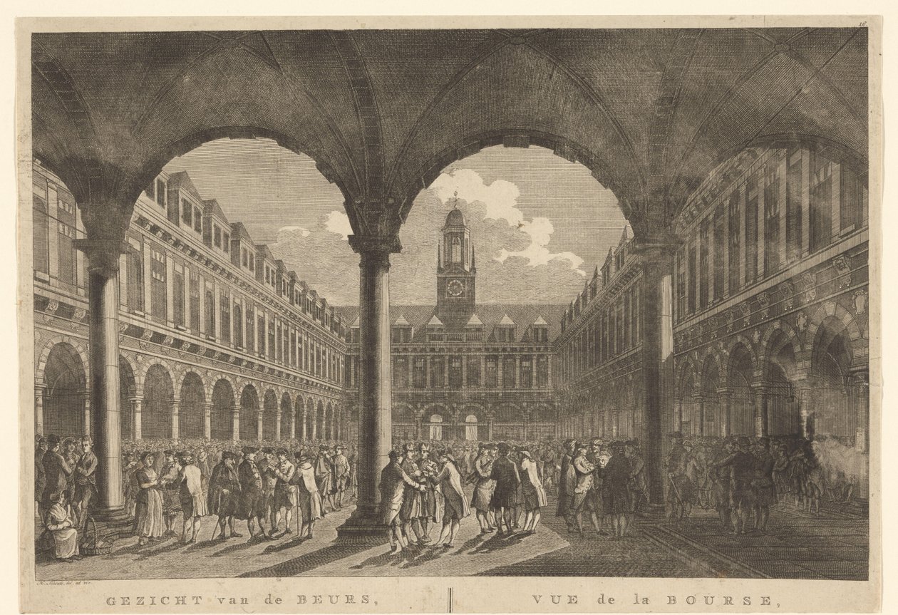 Vista del patio de la Bolsa por Hendrik de Keyser
Vista de la Bolsa, Amsterdam / Vue de la Bourse, à Amsterdam (título en el objeto) de Hermanus Petrus Schouten (possibly)
