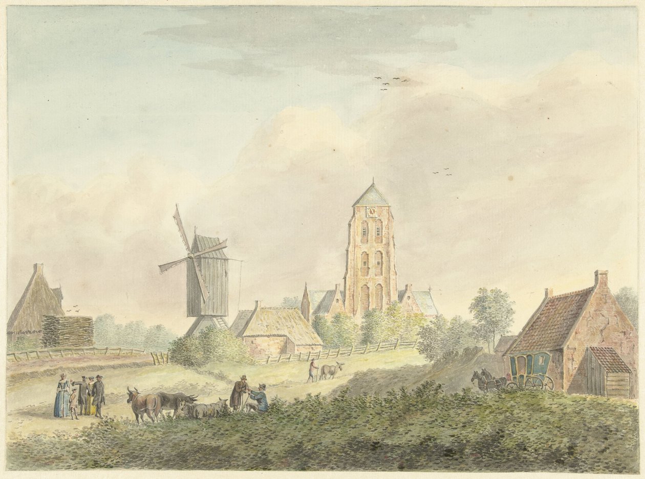 Iglesia del pueblo de Westkapelle en Zelanda de Hermanus Petrus Schouten