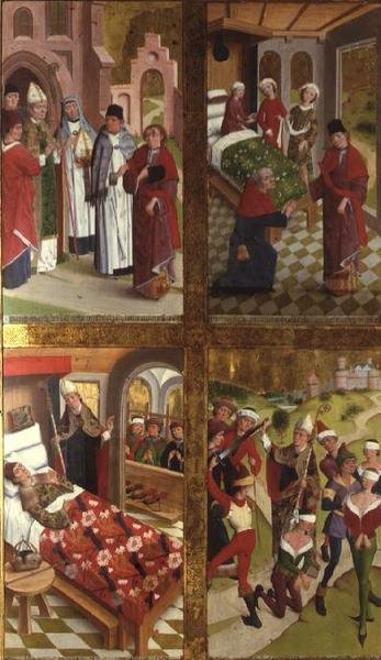 Escenas de la vida de San Nicolás de la sección interior del ala exterior izquierda del antiguo altar mayor de la iglesia de San Nicolás de Hermen Rode