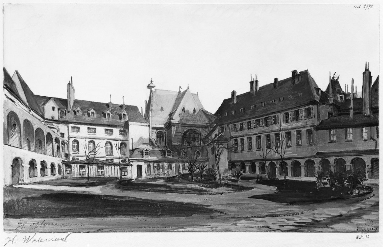 Vista de la Maternidad Port-Royal, el claustro, 1905 de Herminie Waterneau