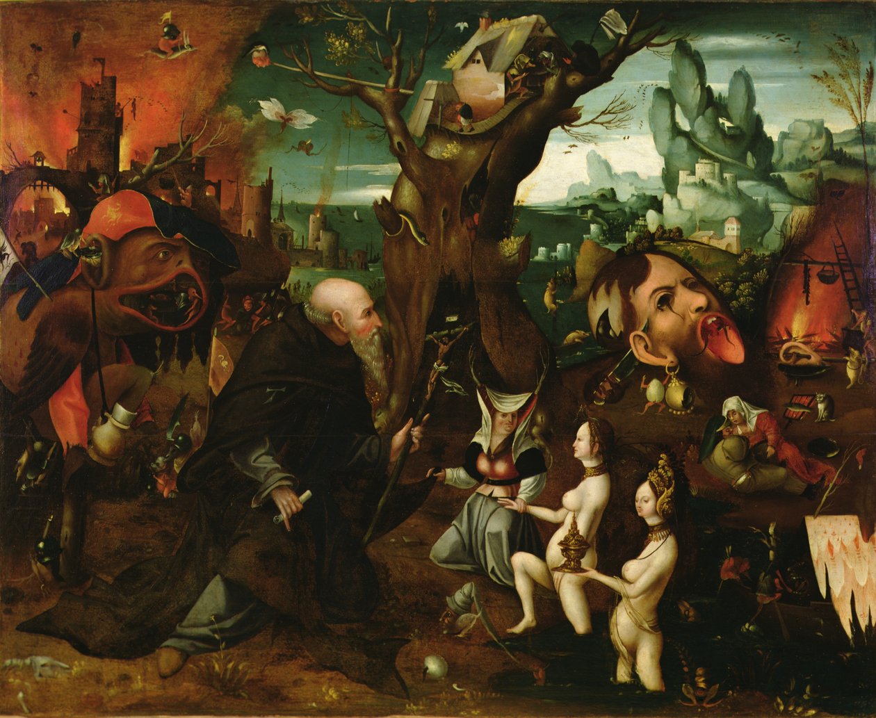 La tentación de San Antonio de Herri met de (c.1510 p.1550) Bles