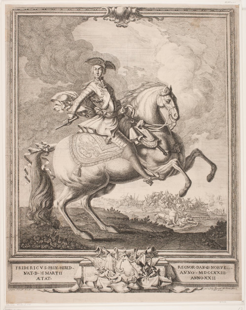 Federico V como príncipe heredero a caballo de Hieronimo Miani
