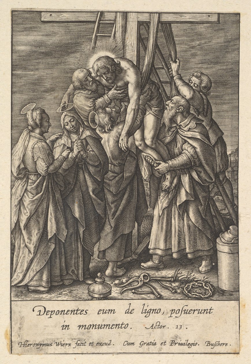 Descenso de la Cruz, antes de 1619 de Hieronymous Wierix
