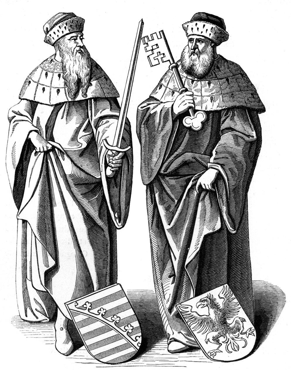 El Duque de Sajonia y el Marqués de Brandeburgo, siglo XVI, 1849 de Hieronymous Wierix