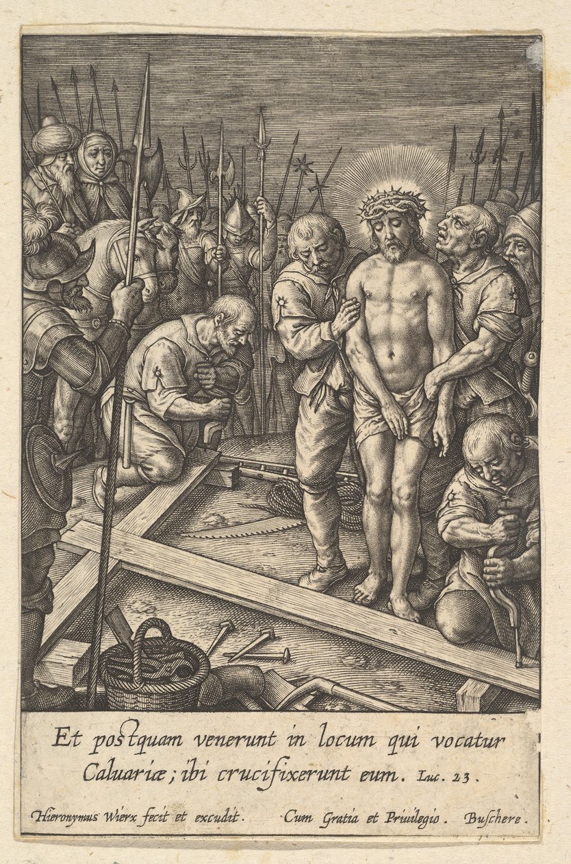 La Preparación de la Cruz, antes de 1619 de Hieronymous Wierix