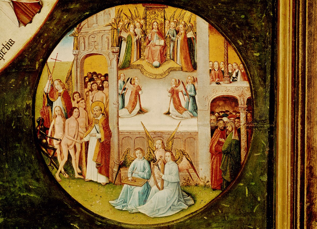 Paraíso, detalle de la Mesa de los Siete Pecados Capitales y las Cuatro Últimas Cosas, c.1480 de Hieronymus Bosch