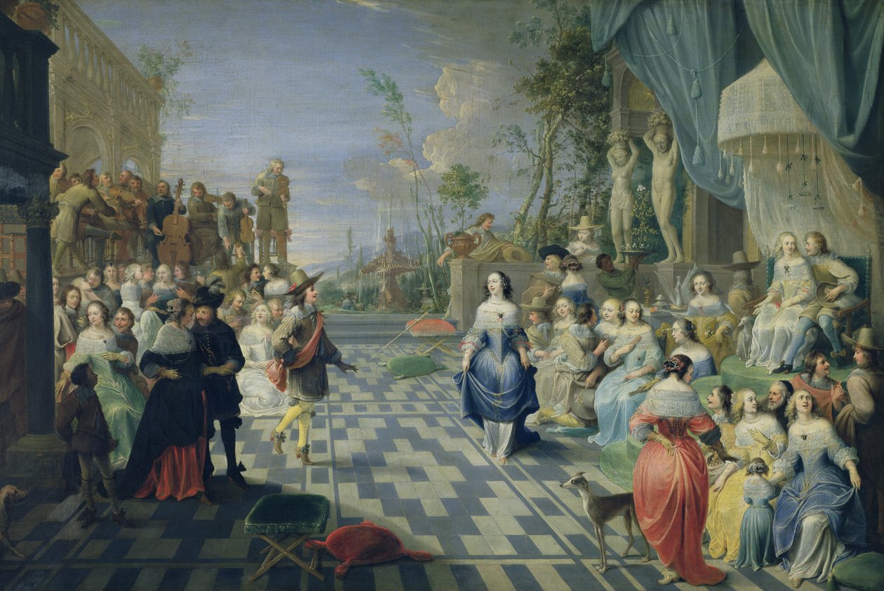 Un baile en la terraza de un palacio de Hieronymus Janssens