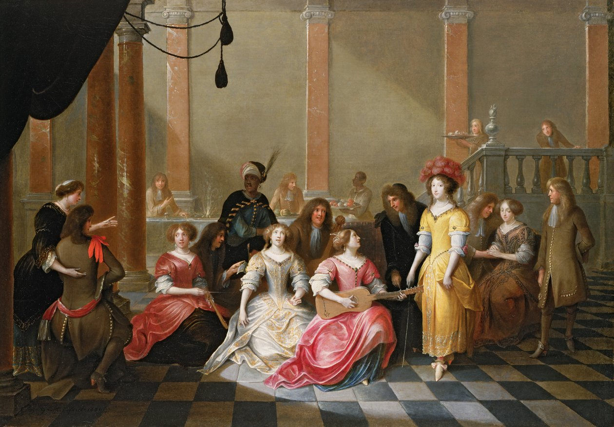 Una compañía elegante en la música antes de un banquete de Hieronymus Janssens