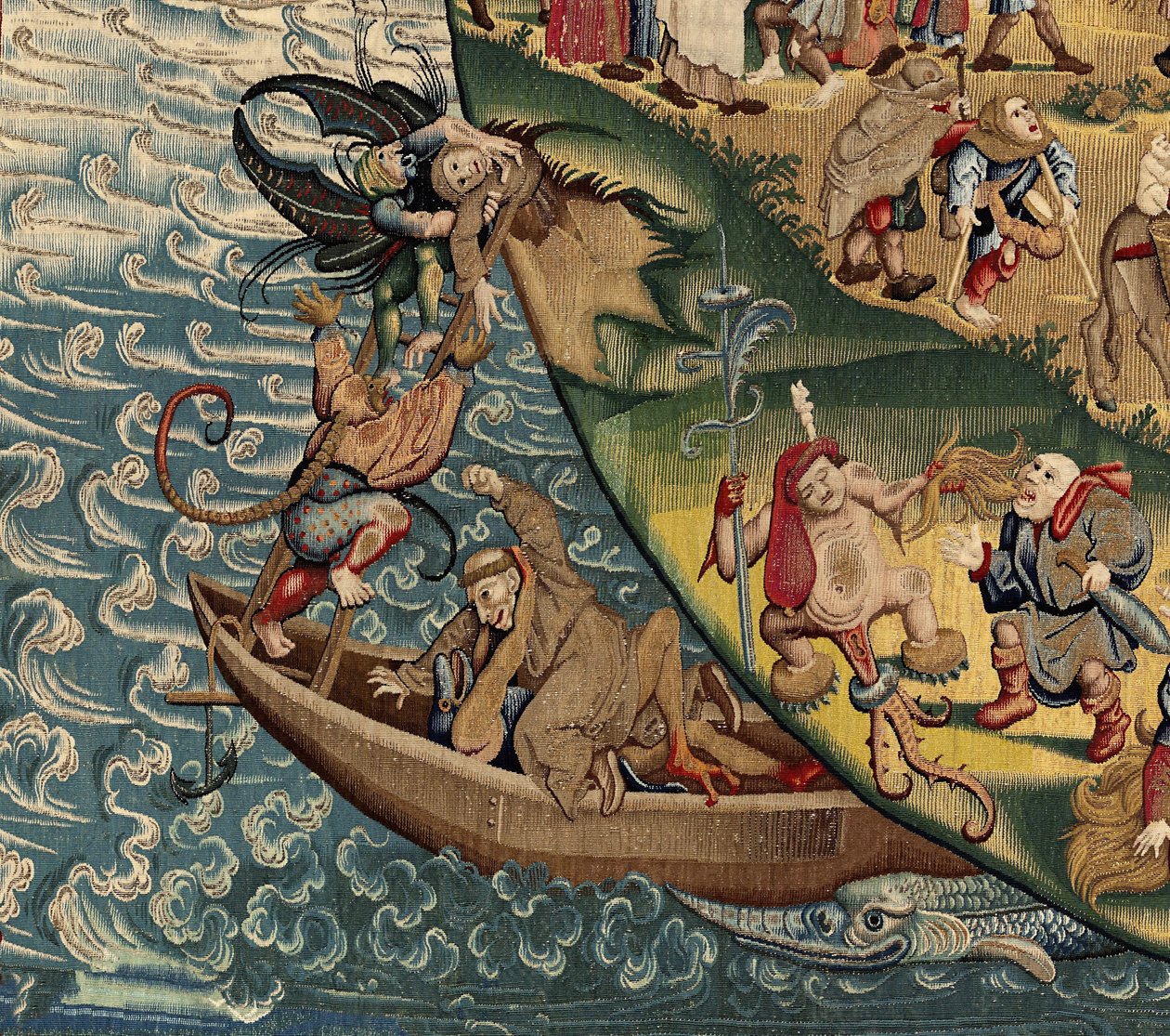 Tapiz inspirado en la obra de El Bosco, c.1560 (oro, plata, seda y lana) de Hieronymus (after) Bosch