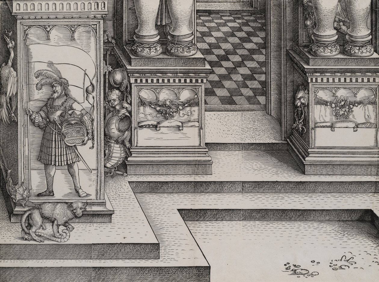 Parte Inferior de la Entrada al Portal Derecho Die Porten des Adels, y el Exterior Ri, 1515 de Hieronymus Andreae