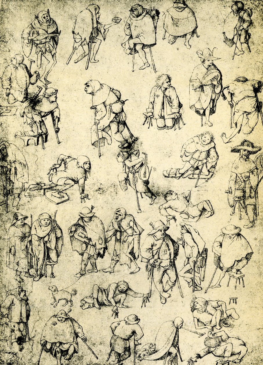Lisiados, mendigos y músicos mendigos de Hieronymus Bosch